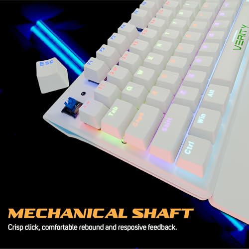 Image of VERITY Eclipse RGB Mechanical Keyboard (White) | Ergonomic Design with Responsive Keys | RGB Backlit Keyboard for Gaming, Office & Daily Work