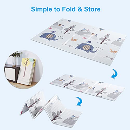 Calody Baby Play Mat, Extra Large Baby Crawling Mat, Portable & Waterproof Non Toxic Soft Foam, Reversible Playmat For Baby Infant Toddler & Kids (79 X 59 X 0.4 In) #TOP1