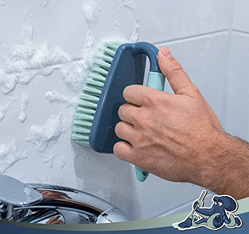 Scrub Brush | Shower Cleaning Brush | Comfort Grip & Stiff Flexible Bristles | Ideal For Cleaning Bathroom, Shower, Kitchen, Sink | Bristle Brush For Household Use, 1 Pack #TOP2