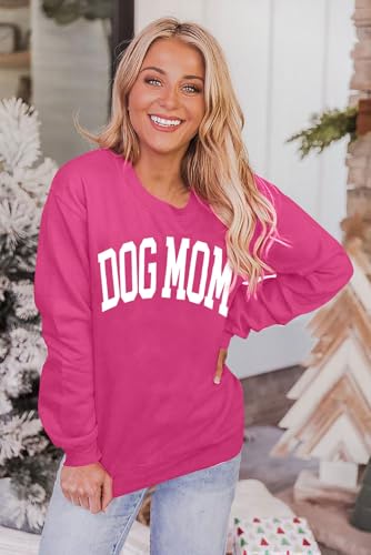 KNEYATTA Dog Mom Sweatshirt Women Dog Lover Sweatshirt Funny Graphic Fall Sweatshirts Mam Pullover Tops3