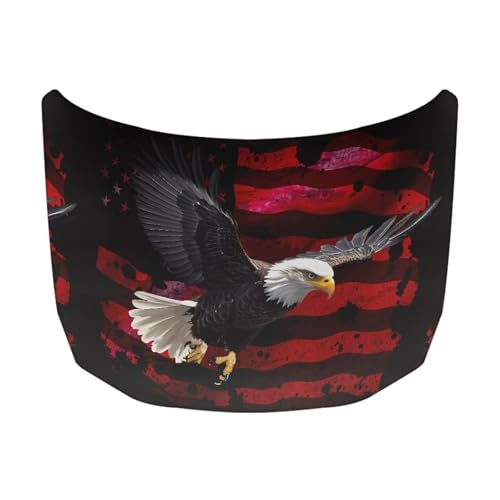 Image of Car Hood Cover Protector,Eagle Print Snowproof Polyester Breathable Print Stylish Hood Covers for Cars,Decoration Universal Car Accessories
