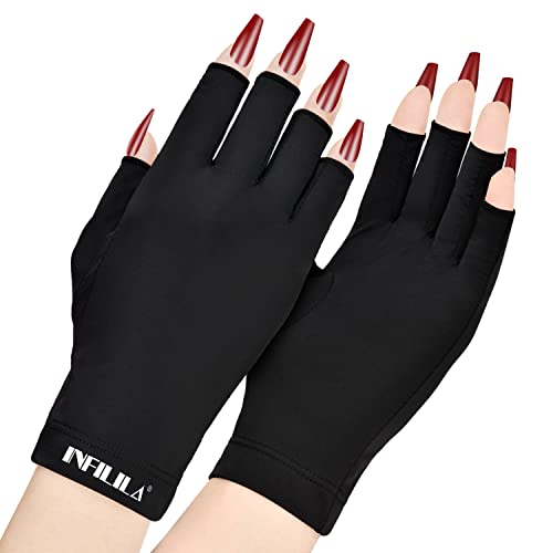 UV-Gloves-for-Nails-INFILILA-Anti-UV-Light-Gloves-for-Gel-Nails-Professional-UPF-99-UV-Protection-Gloves-for-Gel-Manicure-Skin-Care-Fingerless-Gloves-for-Protecting-Hands-from-UV-Nail-Lamp-Black