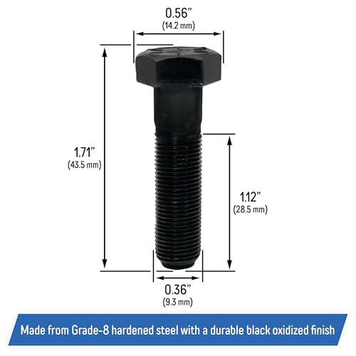 Image of Mower Blade Adapter Hex Bolt Replacement for MTD, Craftsman, Ryobi, Troy-Built, Cub Cadet - 710-1044 (2 Pack)