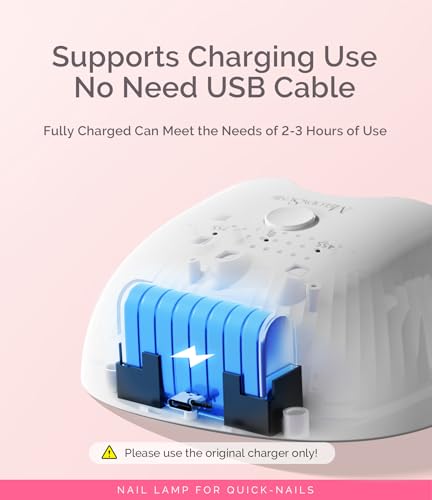 Image of MelodySusie Mini Cordless UV Nail Lamp, P-ART06G Rechargeable Portable LED UV Light with Smart Sensor, 4-Finger Curing for All Soft Gels, Especially Half-Cured Gel, Base Coat & Top Coat, White