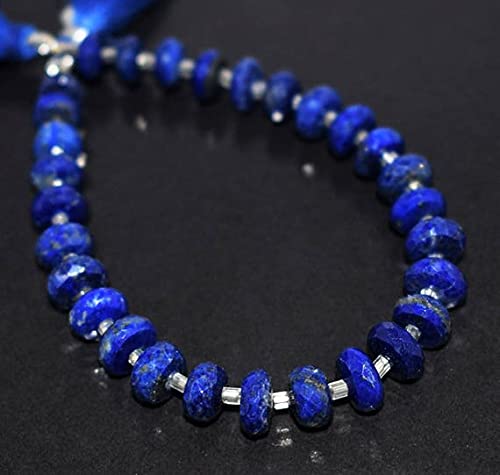 Lapis lazuli beads gemstone en rondelles facettées 7-8mm pour fil DIY
