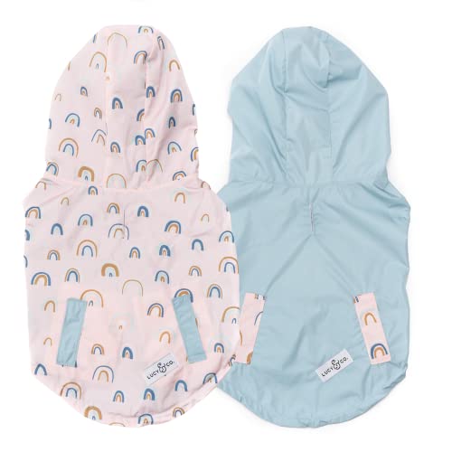 Lucy & Co. Reversible Raincoat For Dogs & Pets - Dog Raincoat - Fashionable And Comfy Water Resistant Adjustable Poncho Raincoat For Canines. Multiple To Fit All Types Of Dog Breeds #TOP26