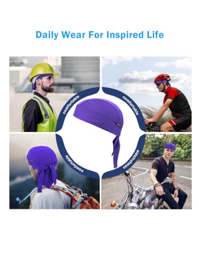Image of Cooling Do Rags Sweat Wicking Skull Caps Doo Rags Large Motorcycle Dew Rag Head Wrap Bandana Hats Liners for Men and Women