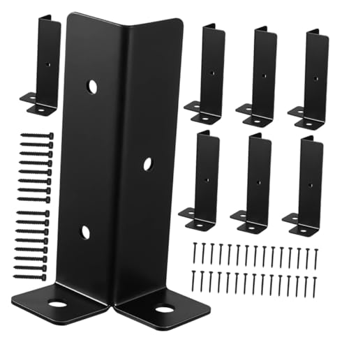 iplusmile 8 Juegos Soportes de Poste de Valla de Metal Base Ancla para Poste de Madera para Porche Patio y Cenador Resistente la Intemperie con Tornillos para Montaje Fácil