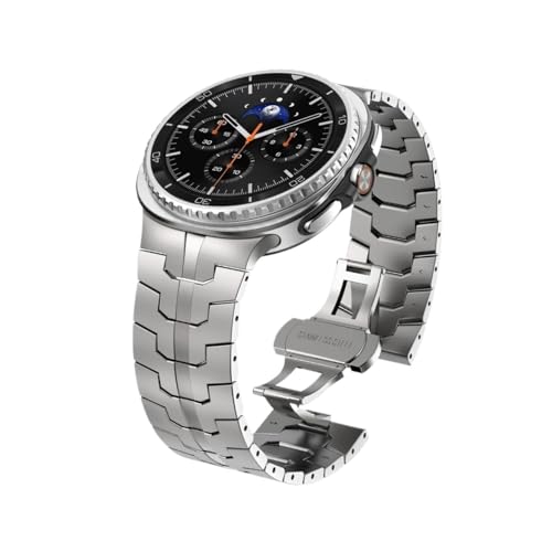 に適合Samsung Galaxy Watch 8 Classic 46mm 44mm 40mm / Ultra 2025バンドに適合するステンレススチール製隙間なしメタルストラップ(Titanium,For Galaxy Ultra (2025))