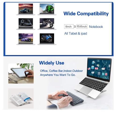 Image of Laptop Stand Metal for Desk, Adjustable Aluminum Laptop Stand with 7 Angles, Foldable Ergonomic Laptop Riser, Portable Ventilated Laptop Holder for 10-15.6 Inch Laptops, Supports 10kg