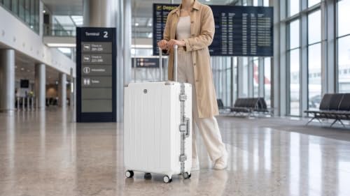 WENGER Loady L Hartschalenkoffer, 82 l Reisekoffer mit 4 Rollen, Weiß – Ansicht 2