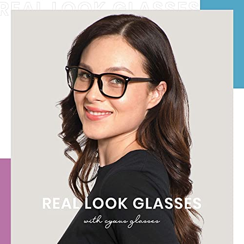Image of Cyxus Blue Light Glasses Men Women Reduce Eye Strain UV400 Protection 8082 | Eye Protection,Classic Sqaure Frame,Ideal for Computer Screen Office Work Daily Wear
