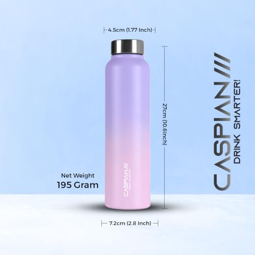 Image of CASPIAN / / / Astra ISI Certified Stainless Steel Water Bottle 1 ltr. (Orchid, 1 Litre) | Leak Proof Thunder for Fridge Home Office Travel School Kids Boys Girls Adults Sports Gym Yoga Gift | BPA Free