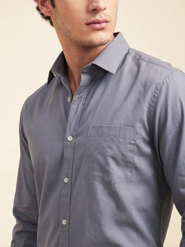 Image of Cozytton Men's Pure Cotton Solid Stylish Casual & Formal Wear Shirt | Stylish Regular Fit Full Sleeve Comfortable Office Party Trendy Shirt - Multi Color