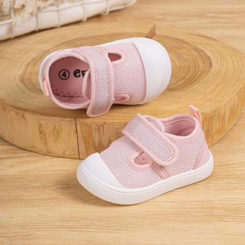 Babelvit Toddler Girls Boys Classic Sneakers Baby T-Strap Hook Loop Breathable Mesh Anti-Collision Walking Shoes Infant Non Slip Comfortable Casual School Shoes3