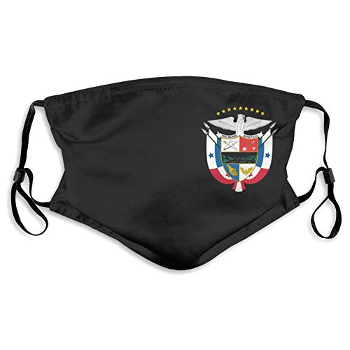 Reusable Face Mask, Panama Flag Unisex Adult Balaclava with Two Replaceable 5-Layer Activated Carbon Filters Adjustable Buckle