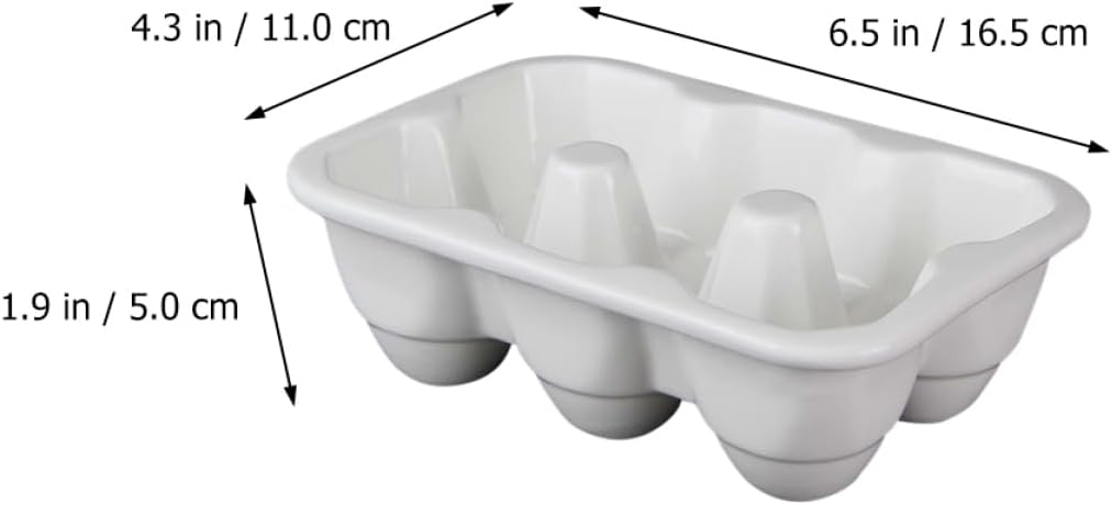 POPETPOP 6grids Egg Storage Boxes Ceramic Egg Holder for Refrigerator Deviled Tray
