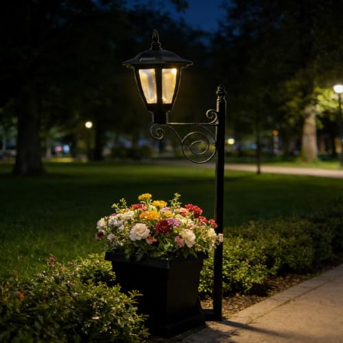 Jardinera con luces solares para jardín resistente e ideal para exteriores 3