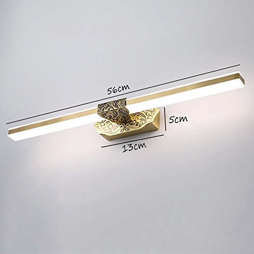 Lampe de miroir de bain LED bronze avec miroir front light retro salle de bains - 4