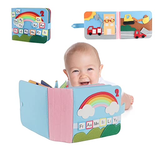 LUFEIS Quiet Book, Quiet Book Montessori, 16 Lados Libro Ocupado de Fieltro 3D Juguete Sensorial, Juguete Montessori Quiet Book, Busy Board Juguetes Montessor, Montessori Juguetes Niños 1 2 3 4 5año