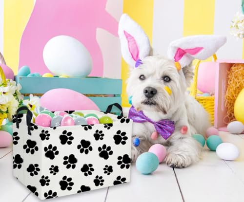 Image of Rectangular Dog Baskets Gift Bins Empty Storage Basket Storage Bin Organizer Box Room Decor for Home(Dog Bins)