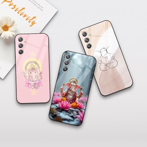 Image of COLORflow Back Cover Compatible with Samsung Galaxy A34 5G | Ganesh Ji, Lord Ganesha Customized | Shockproof TPU Bumper with Camera Protection Back Cover Compatible with Samsung Galaxy A34 5G