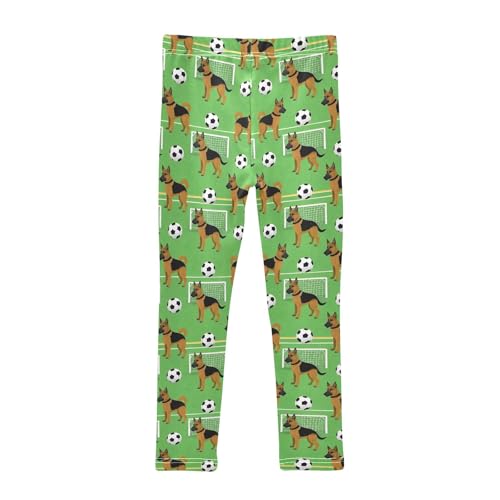 Cute Dogs Football Footbal Girls Leggings Soft Comfortable Athletic Leggings Dancing Pants for 4-10 Years2