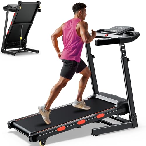 15% Auto Incline Treadmill for Home - Adjustable Height Handle, Folding Treadmills 350LBS Weight Capacity, 3.5HP Quiet Heavy Duty Treadmills with Console (Adjustable Height) by EVKRUN - Used condition - US$222.60