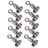 Chiffonade 10Pcs Fishing Rolling Swivel, Alloy Brass 3-Way Fishing Swivels - T Turn Design Anti-Knot Fishing Connectors for Saltwater and Freshwater(Medium)