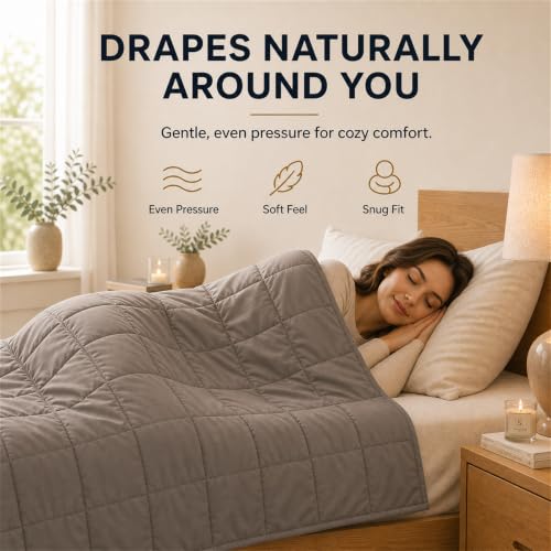 Image of Smart Queen Weighted Blanket for Adults(41 inchx60 inch,5lbs, Grey) Soft Cooling Heavy Blanket for Sleeping, Breathable Blanket with Glass Beads Perfect for 40-60 lbs,All Season,Machine Washable