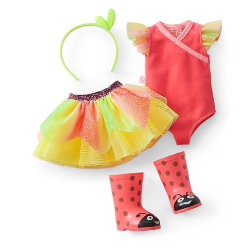 American Girl WellieWishers 14.5-inch Willa Doll with Coral Leotard, Mesh Skirt, Headband, and Boots, For Ages 4+