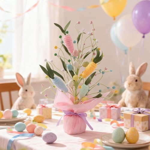 Huevos de Pascua de mesa artificiales para decorar sin limpiar 4