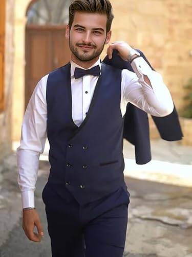 Men's Tuxedos Slim Fit 3 Piece Suits Peak Lapel Wedding Suit Dinner Prom Suit Set Party Business Blazer Vest Pant3
