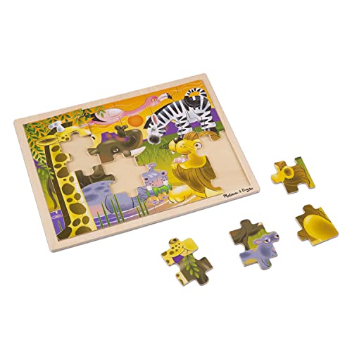 Melissa & Doug African Plains Safari Wooden Jigsaw Puzzle With Storage Tray (24 Pcs) #TOP3