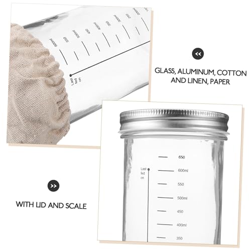 Bocal en verre pour levain Mipcase avec graduation pour fermentation - 6