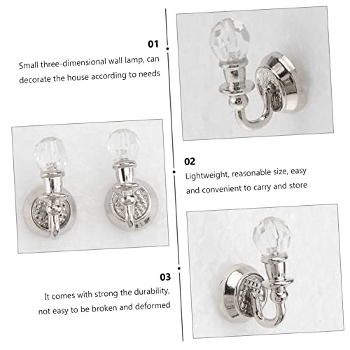 CANIGHT 2 Pçs Casa De Bonecas Luz De Parede Acessórios Enfeitados Miniture Móveis Para Casa Brinqued