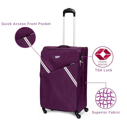 Image of VIP Verona - S03 Set of 3 (Cabin+Medium+Large) Trolley Bag, Cm | TSA | 4 Wheels | 5 Year International Warranty | Purple & Three Blue Skybags Duffle Bags