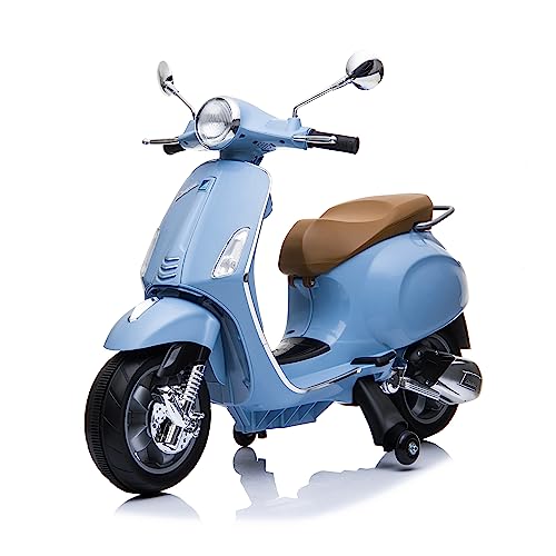 Light Blue 12V Vespa GTS Super Sport Ride-On for Kids 3-8, Licensed Vespa...