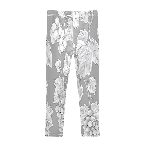 Bolaz Toddler Girls Leggings Printed Yoga Pants Leggings Grape Gray Background for Kids2