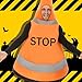 MISS FANTASY Traffic Cone Costume - Adult Coneheads Halloween Outfit, Orange Funny Costume
