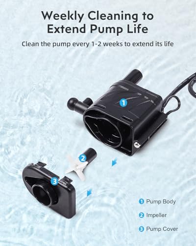 Image of URUQ Aquarium Replacement Water Pump 2.0: Aquarium Accessories Small Ultra Silent Water Pump, ONLY Compatible with 2 Gal URUQ Beta Fish Aquariums White (ASIN: B0G5NKY6X5, B0G8JGQCNW)