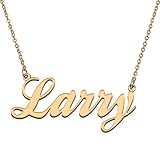 HUAN XUN Custom Name Plate Necklace Customized Unique Jewelry Gifts for Mom Mother Larry