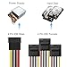 MEIRIYFA 4 Pin IDE Power Supply Y Splitter Cable, LP4 IDE 4 Pin Male to 3 Female Adapter Extension Cable for Computer IDE Hard Drives (2Pack, 20cm)