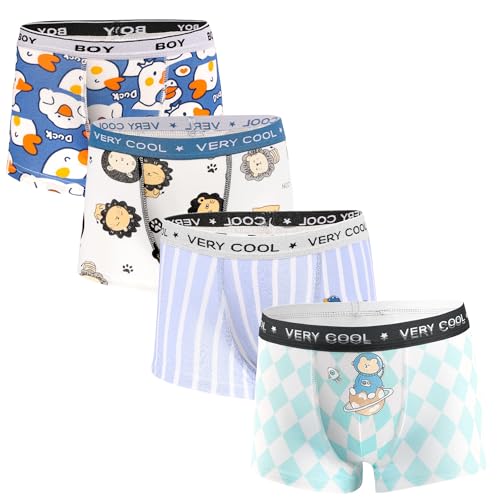GRPSKCOS Boys Underwear, Toddler Kids Boxer Briefs 4 Pack Soft Cotton Dinosaur Boys Underwear