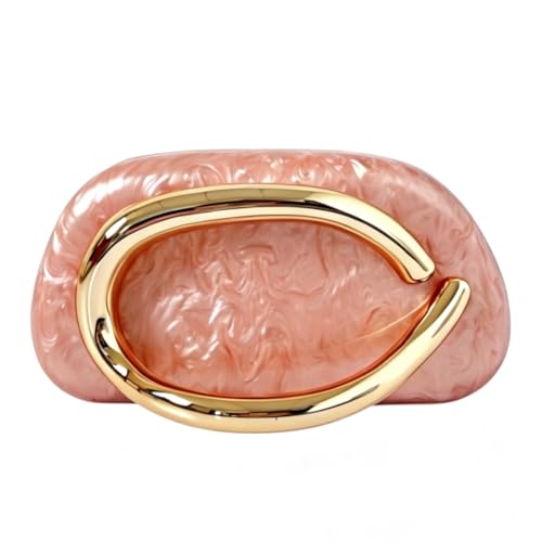 Image of Acrylic Clutch Purse for Women Classic Round Acrylic Evening Handbag Vintage Metal Handlebars Bag for Wedding Party Prom
