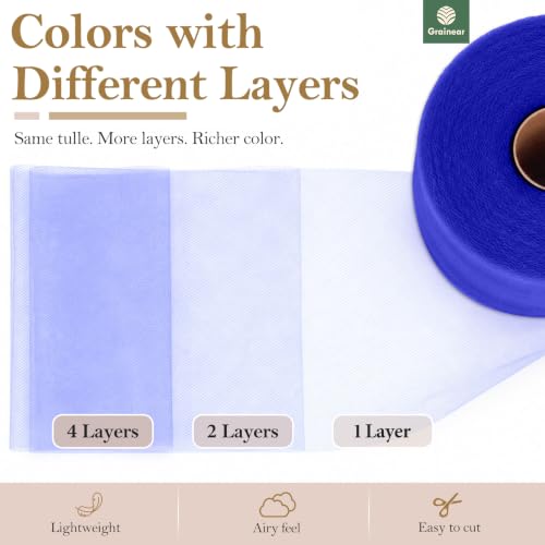 Image of Royal Blue Tulle Fabric Roll 6 Inch x 100 Yards Tulle Ribbon