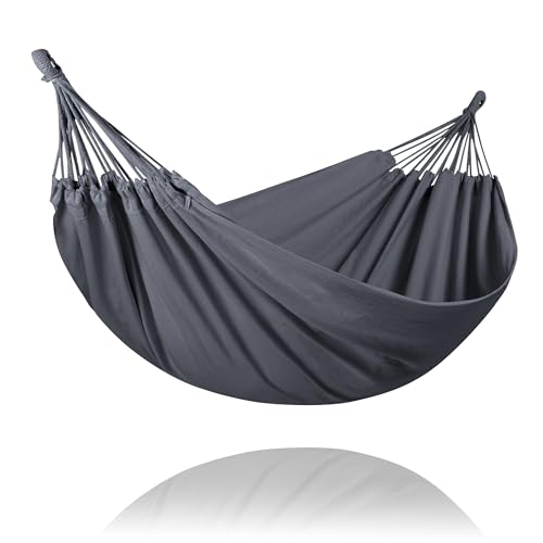 SUNCREAT Hammocks Outdoor Camping Double Hammock, Portable Tree Hammock Swing, Dark Gray