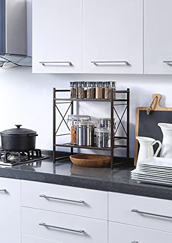 Sunnypoint Classic Square Bathroom Shelf, 2 Tier Shelf With Towel Bar Wall Mounted Shower Storage (Classic - Wall Mount - Orb) #TOP3