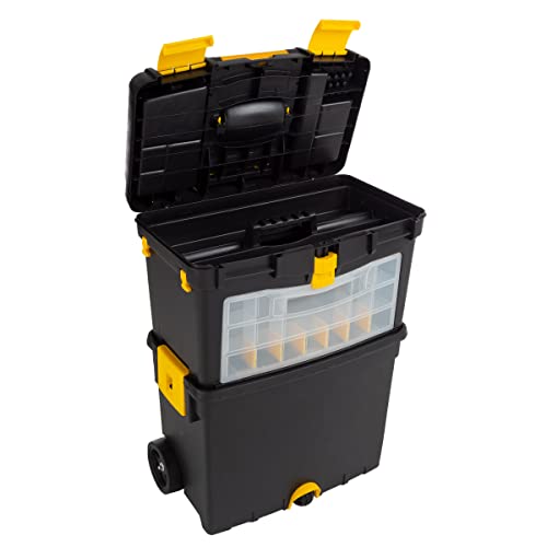 Rolling Tool Box with Wheels, Foldable Comfort Handle, and Removable Top – Toolbox Organizers and Storage by Stalwart by Stalwart - Image 2