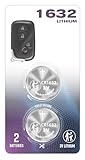 (2 Pack) CR1632 1632 Remote Key Fob Battery Replacement for Lexus (2006-2015) Case RX ES350 GS300 GS430 GS450h IS250 IS350 is RX350 RX450h GS460 H250h LS460 LX470 Bundle (HYQ14AEM HYQ14ACX HYQ14AAB)